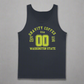 Navy tank top with yellow text featuring 'Gravity Coffee USA' and 'Washington State'.